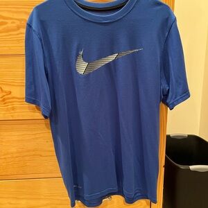 Nike Blue Short Sleeve Tee with Silver Swoosh